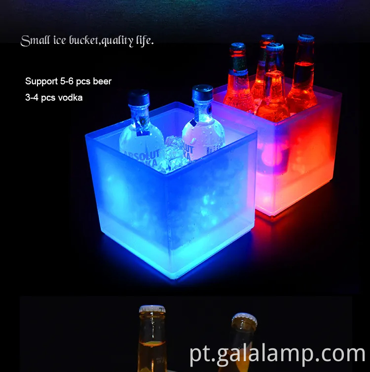 Balde de gelo LED de 3.5L elegante para cerveja e vinho